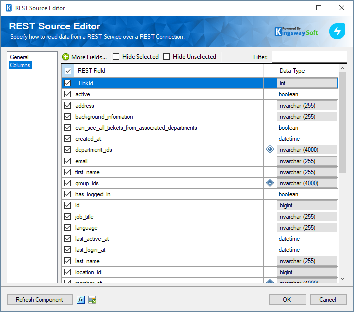 Freshservice Source component - Columns.png